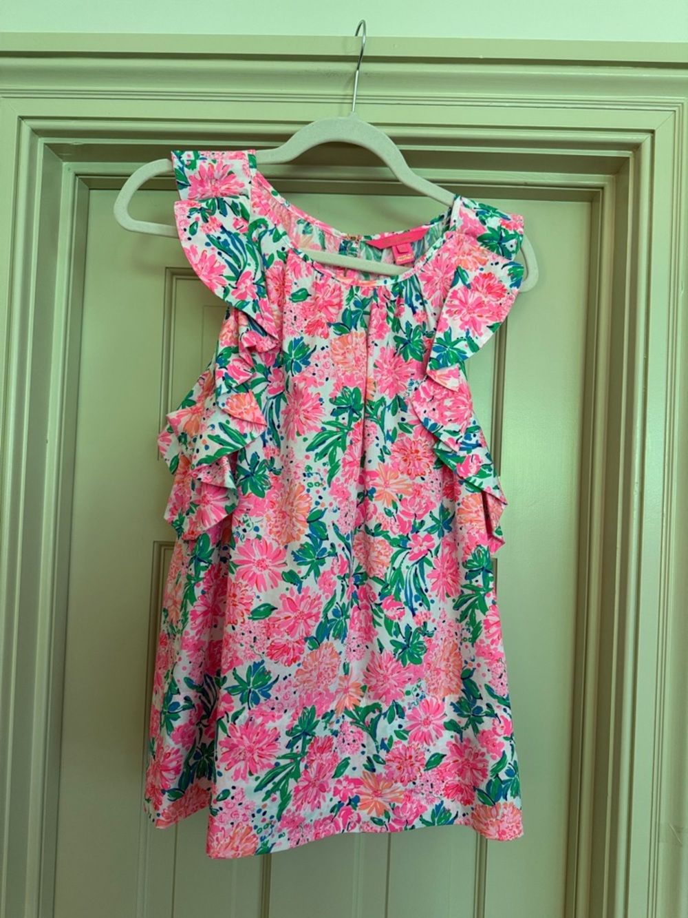 Lilly Pulitzer Pink & Green Floral Sleeveless Top